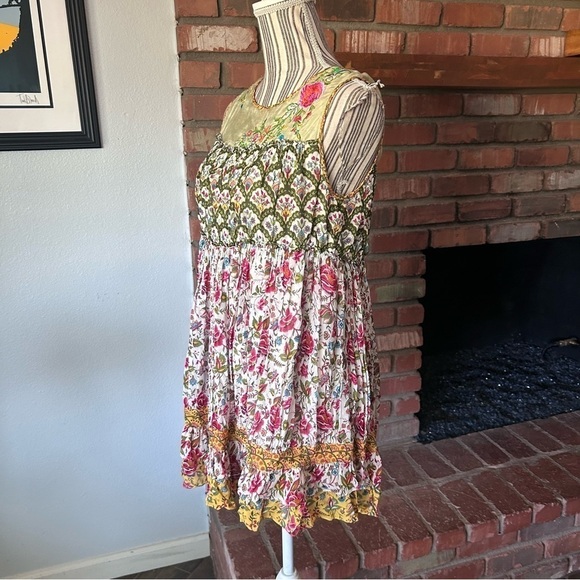 Anthropologie Tanvi Kedia Ananya Tiered Floral Tunic Dress Sz S - Picture 7 of 12